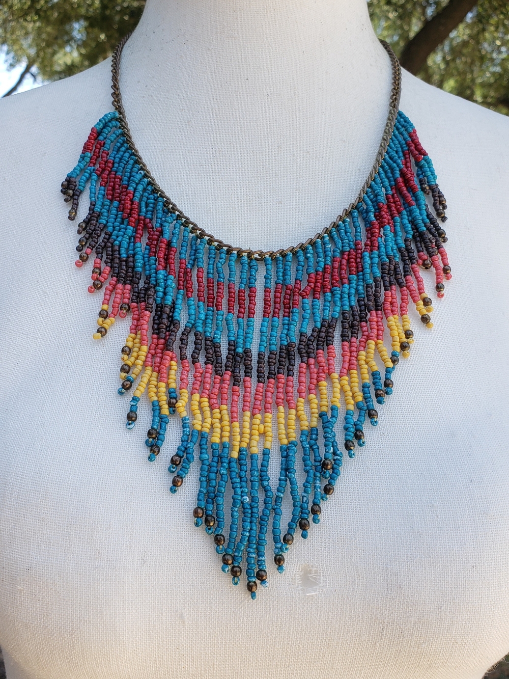Multicolored Seed Beaded Necklace